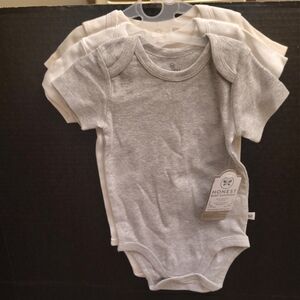 Honest Baby Gray and White Bodysuits